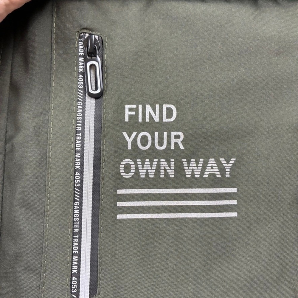 Loveoilife LDTNOR Olive Green Hooded Field Jacket Plaid Lining XXL Reflective - Picture 16 of 16